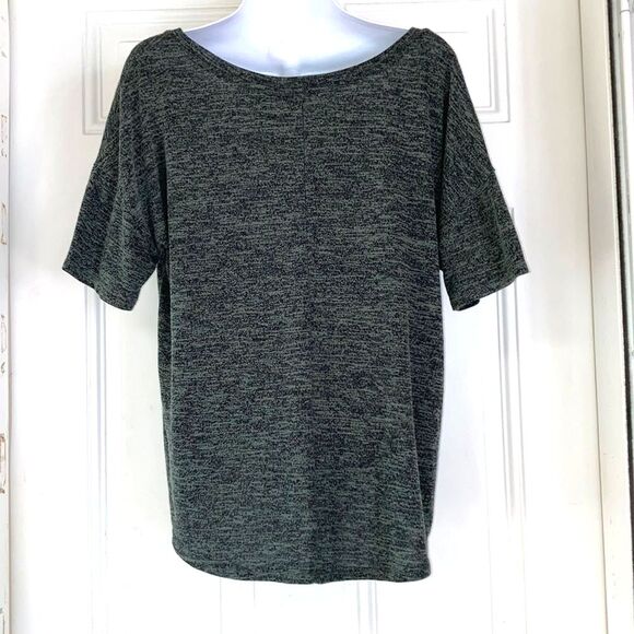 A NEW DAY V Neck Tunic Sweater Short Sleeves Gray Green Womens XL - Picture 5 of 8